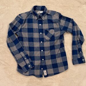 Abercrombie Kids Blue and Gray Checkered Button Down Shirt